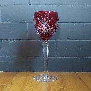 Ajka Ruby Red Cut Crystal Wine Glass